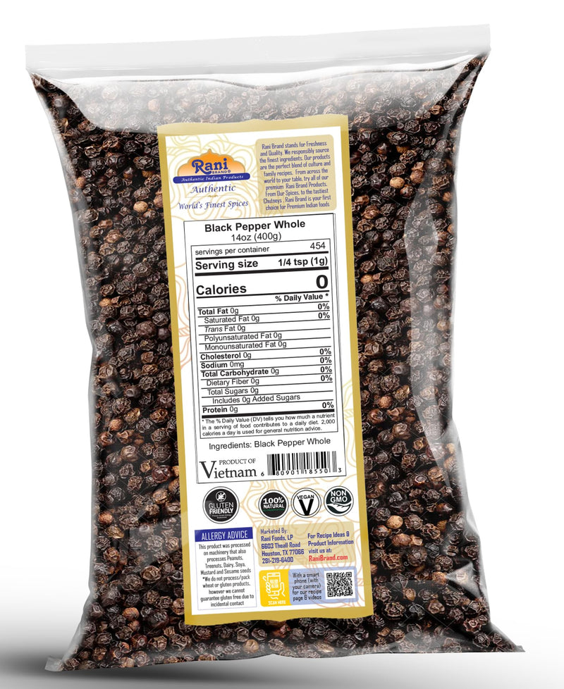 Rani Black Pepper Whole MG-1 {10 Sizes Available}
