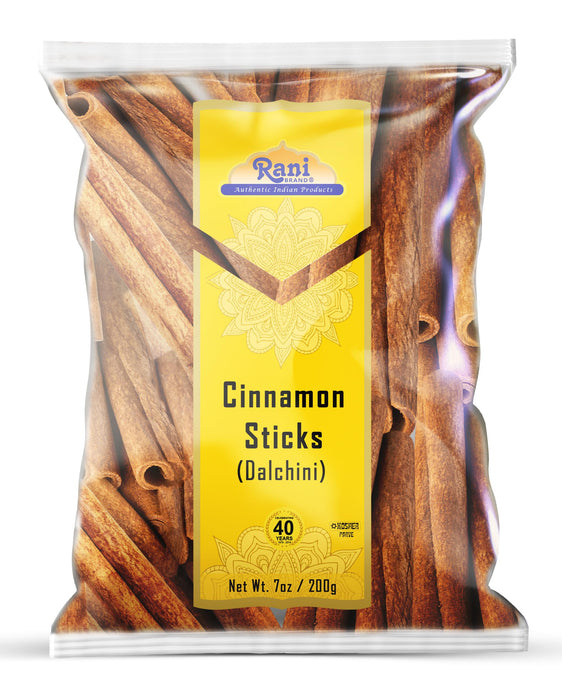Rani Cinnamon Sticks 7oz (200g) ~ 22-26 Sticks 3 Inches in Length Cassia Round ~ All Natural | Vegan | No Colors | Gluten Friendly | NON-GMO | Kosher
