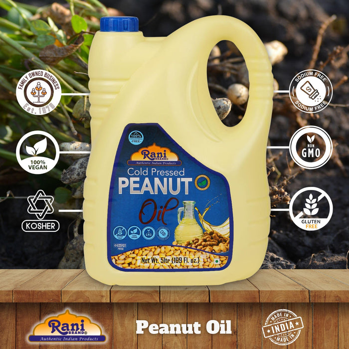 Rani Peanut Oil 169 Ounce (5 Liter) Cold Pressed | 100% Natural | NON-GMO | Kosher | Vegan | Gluten Free