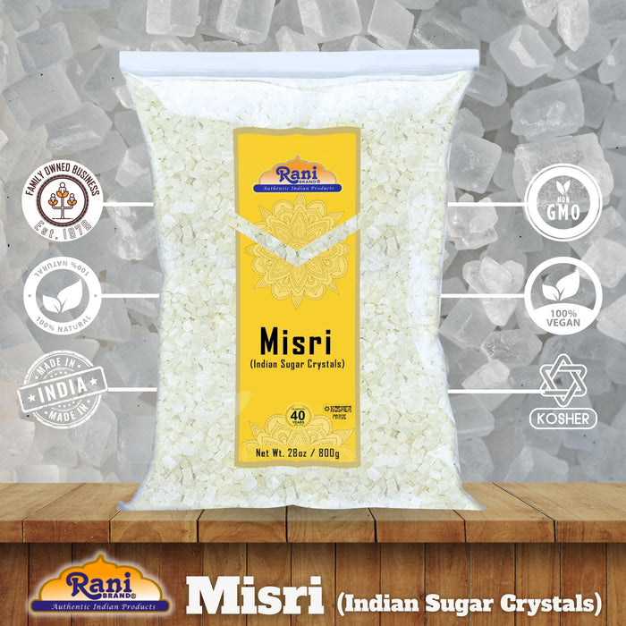 Rani Misri (Indian Sugar Crystals) 28oz (800g) ~ All Natural | Gluten Friendly | No Colors | Vegan | Kosher | Indian Origin