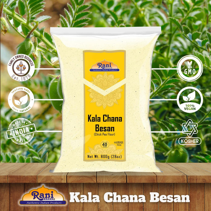 Rani Kala Chana Besan (Chick Peas Flour) 28oz (1.75lbs) 800g ~ All Natural | Vegan | Gluten Friendly | NON-GMO | Kosher | Indian Origin