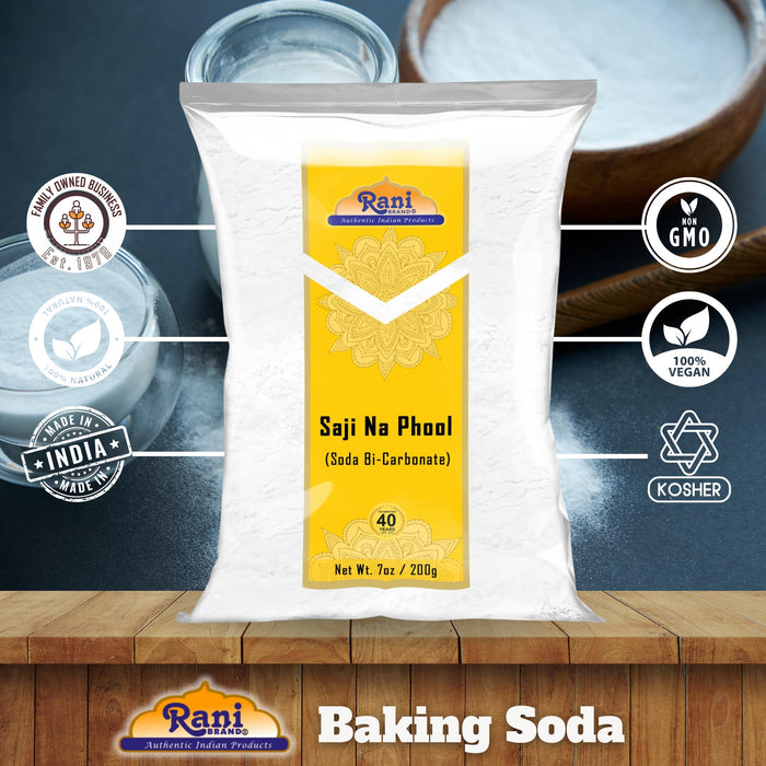 Rani Saji Na Phool (Soda Bi-Carbonate) 7oz (200g) ~ Used for cooking, NON-GMO | Indian Origin | Kosher | Gluten Friendly