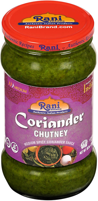 Rani Coriander Chutney 10.5oz (300g) Glass Jar, Ready to Eat ~ Vegan | Gluten Free | NON-GMO | Kosher | No Colors | Indian Origin