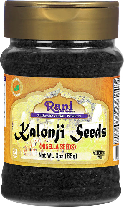 Rani Kalonji (Black Seed, Nigella Sativa, Black Cumin) Seeds 3oz (85g) PET Jar ~ All Natural | Gluten Friendly | NON-GMO | Kosher | Vegan | Indian Origin