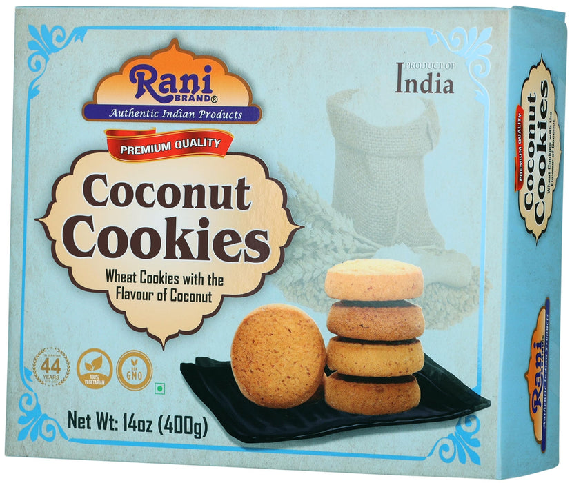 Rani Coconut Cookies (Wheat Cookies with the Flavor of Coconut) 14oz (400g) Pack of 3+1 FREE, Premium Quality Indian Cookies ~ Vegan | Non-GMO | Indian Origin