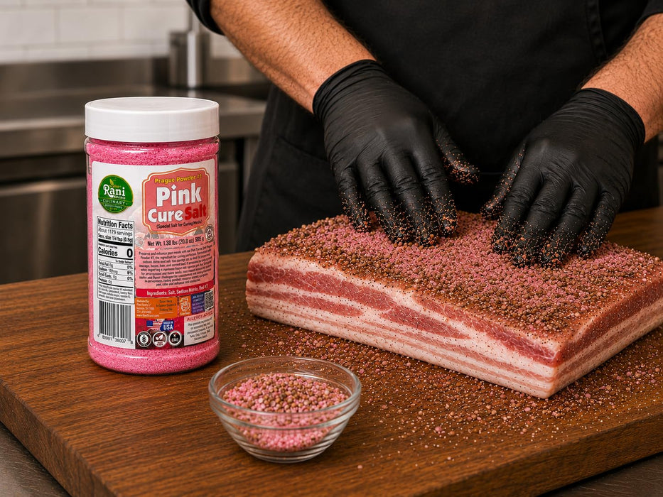 Rani Pink Cure Salt (Special Salt for Curing Meats) 20.8oz (1.3lbs) 589g PET Jar ~ Gluten Free | NON-GMO | Kosher | Vegan | Product of USA