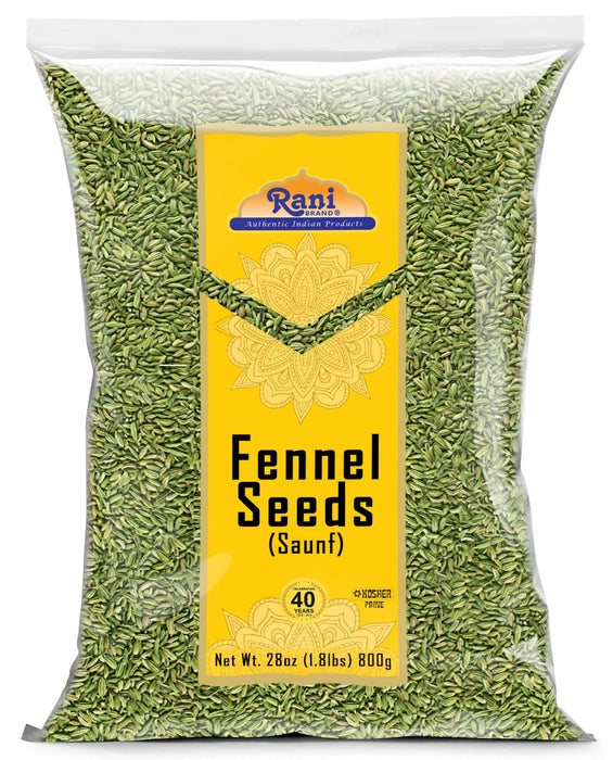Rani Fennel Seeds (Saunf Sabut) Whole Spice 28oz (800g) All Natural ~ Gluten Friendly | NON-GMO | Kosher | Vegan | Indian Origin