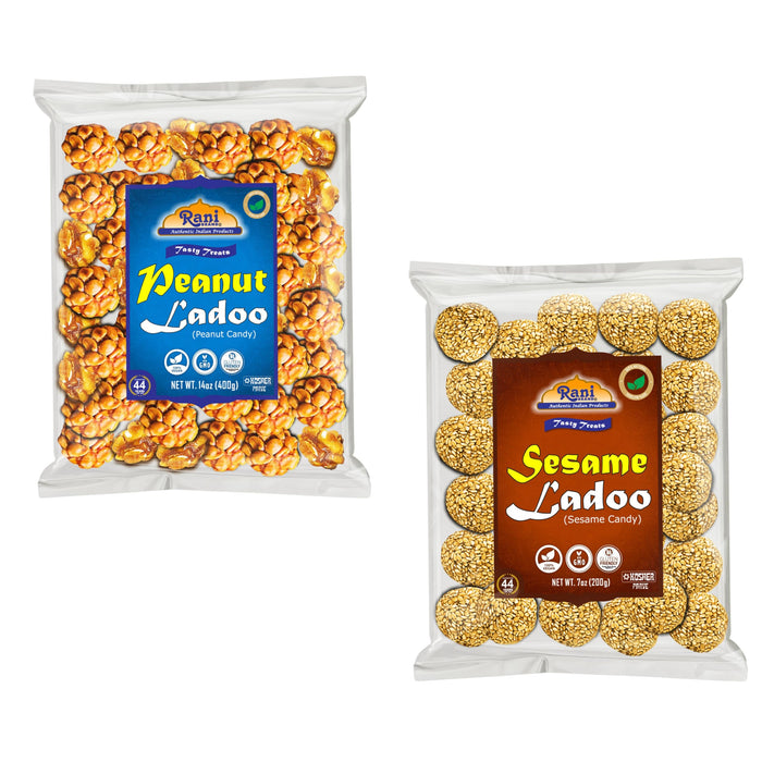 Rani Peanut & Sesame Ladoo (Round Brittle Candy) 7oz (200g) x Pack of 2 ~ All Natural | Vegan | Kosher | No colors | Gluten Friendly | Indian Origin