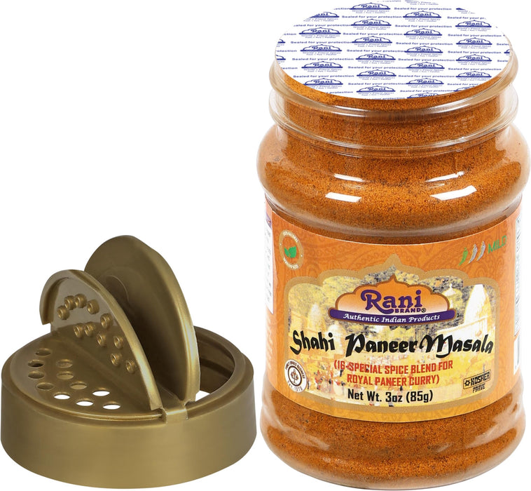 Rani Shahi Paneer Masala (16-Special Spice Blend for Royal Paneer Curry) 3oz (85g) PET Jar ~ Shaker Top For Your Paneer Curry | All Natural | Vegan | Gluten Friendly | NON-GMO | Indian Origin