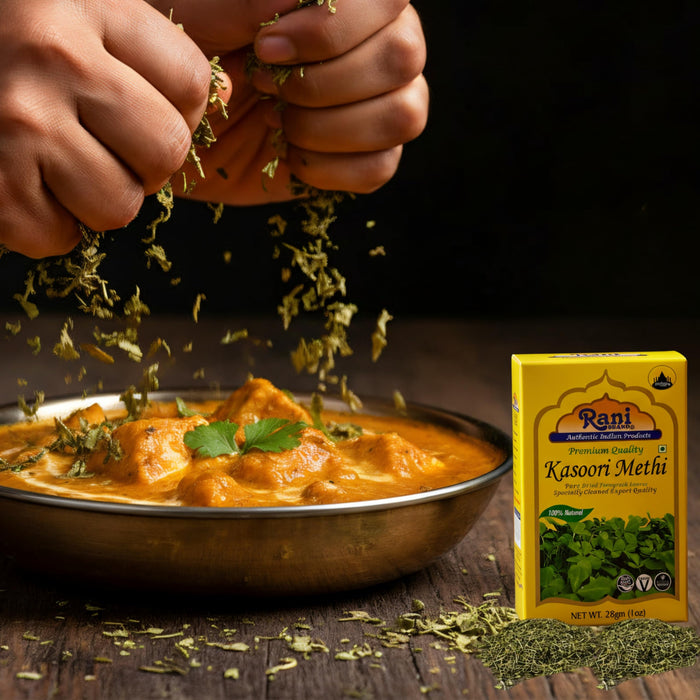 Rani Fenugreek Leaves Dried (Kasoori Methi) 1oz (28g) ~ All Natural | Vegan | Gluten Friendly | NON-GMO | Indian Origin