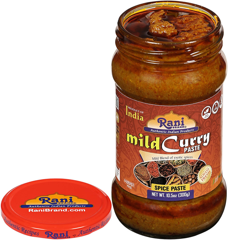 Rani Curry Paste MILD (Spice Paste) 10.5oz (300g) Glass Jar, Pack of 5+1 FREE~No Colors | All Natural | NON-GMO | Kosher | Vegan | Gluten Free | Indian Origin