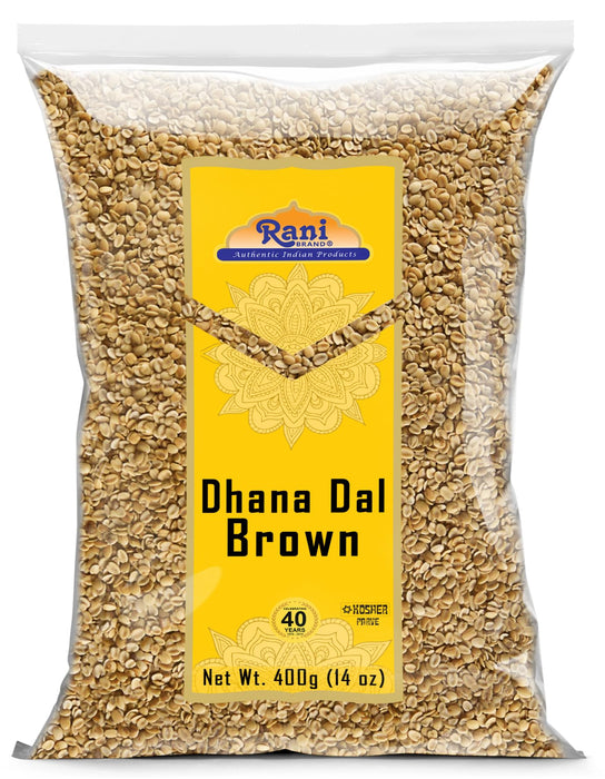 Rani Dhana Dal (Roasted Coriander Seeds) Brown 14oz (400g) ~ All Natural | Vegan | No Colors | Gluten Friendly | NON-GMO | Kosher | Indian Origin