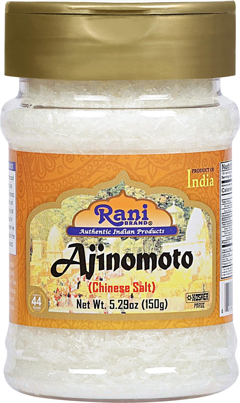 Rani Ajinomoto (Chinese Salt) 5.29 (150g) PET Jar ~ Umami Seasoning, Perfect for stir-frying, roasting, soups, salads & dressings | Gluten Friendly | Vegan | NON-GMO | Kosher | Indian Origin
