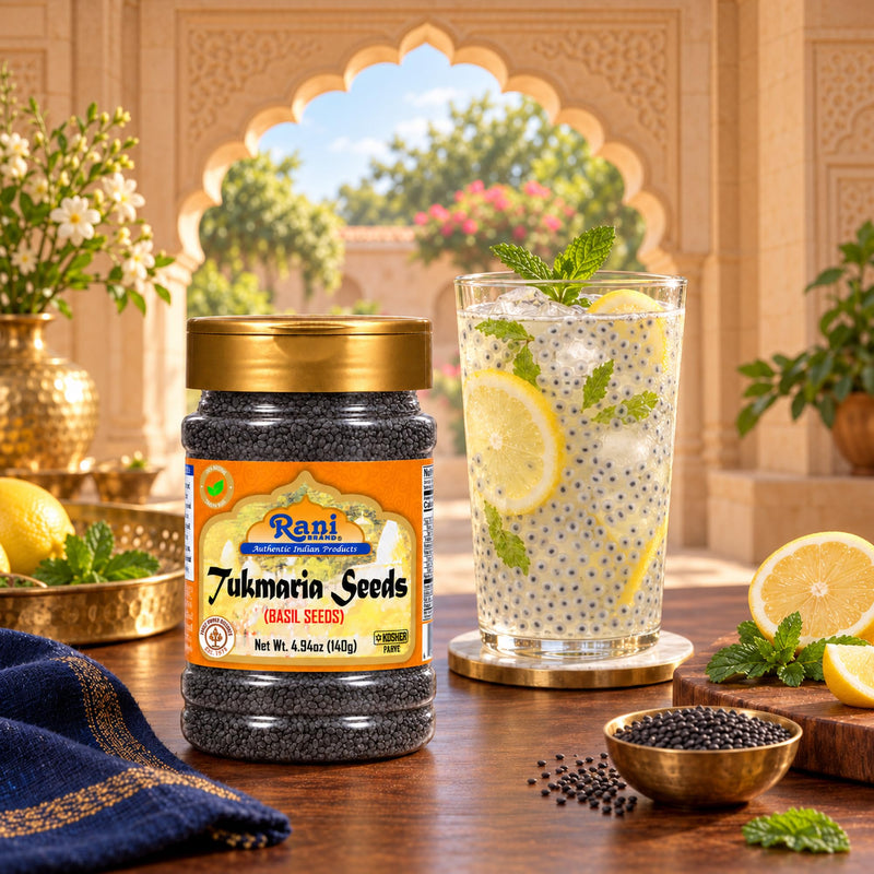Rani Basil Seeds (Edible Tukmaria, Sabja) 4.94 oz Jar, 15 g Fiber per Serving
