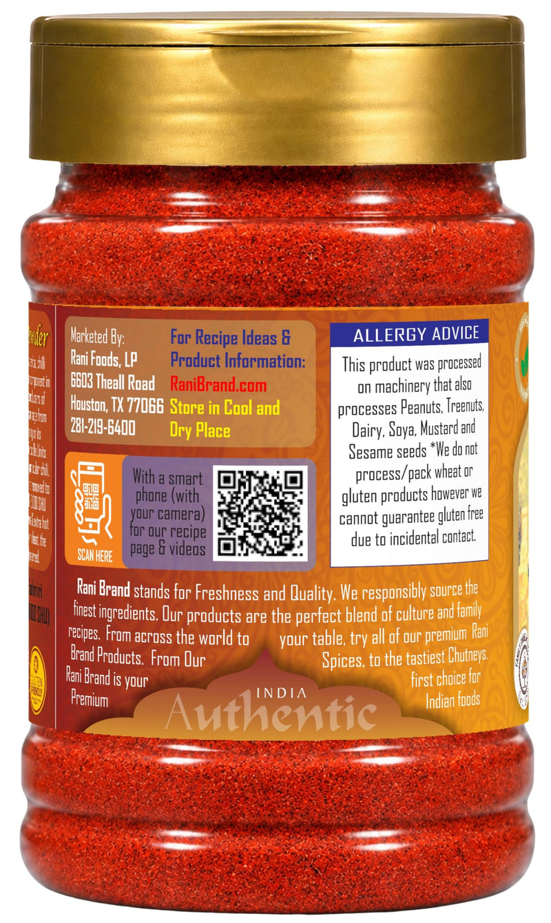 Rani Kashmiri Chili Powder (Deggi Mirch) 3 oz (85 g) Jar - Mild, Low Heat, Rich Red Color for Tandoori, Curry & Deviled Eggs | All Natural, Salt-Free, Vegan, Kosher