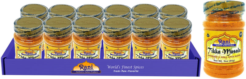 Rani Tikka Masala Indian 7-Spice Blend 3oz (85g) PET Jar, Pack of 12 ~ All Natural | Salt-Free | Vegan | No Colors | Gluten Friendly | NON-GMO | Indian Origin