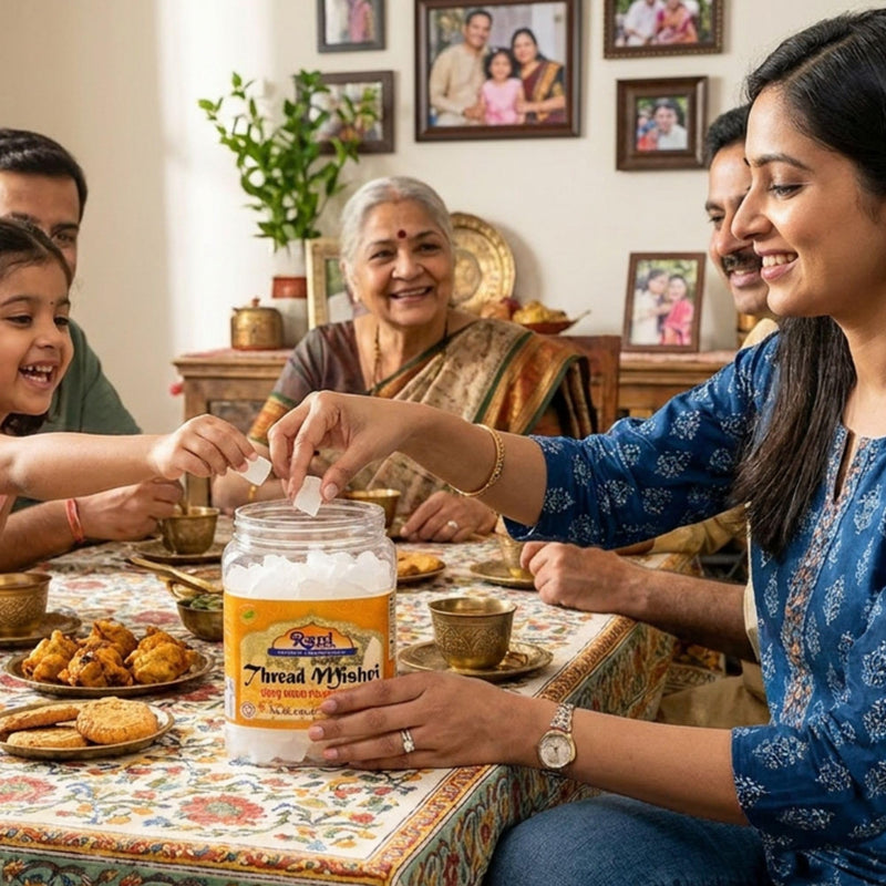 Rani Thread Misri (Rock Sugar / Dhaga Mishri) 17.5oz (1.1lbs) 500g PET Jar ~ All Natural | Gluten Friendly | No Colors | Vegan | Kosher | Indian Origin