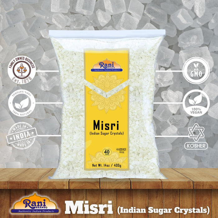 Rani Misri (Indian Sugar Crystals) 14oz (400gm) ~ All Natural | Gluten Friendly | No Colors | Vegan | Kosher | Indian Origin