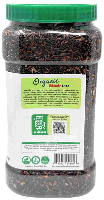 Rani Organic Black Rice Extra Long Aged 56oz (3.5lbs) 1.59kg Bulk PET Jar ~ All Natural | Gluten Friendly | Vegan | Indian Origin | Kosher | Export Quality | USDA Certified Organic