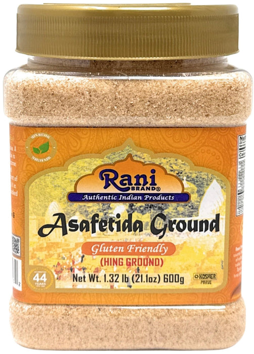 Rani Asafetida (Hing) Ground 21.1oz (1.32lbs) 600g Gluten Friendly, PET Jar ~ All Natural | Salt Free | Vegan | Non-GMO | Asafoetida Indian Spice | Best for Onion Garlic Substitute