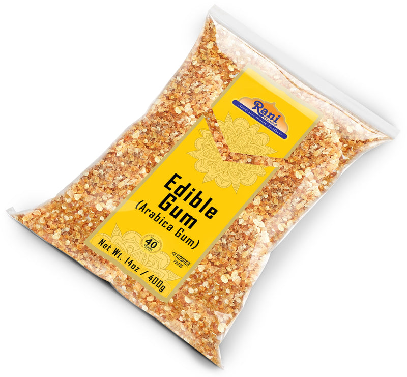 Rani Edible Gum Whole (Arabica Gum) 14oz (400g) Bulk ~ All Natural, Salt-Free | Vegan | No Colors | Gluten Friendly | NON-GMO | Kosher | Indian Origin