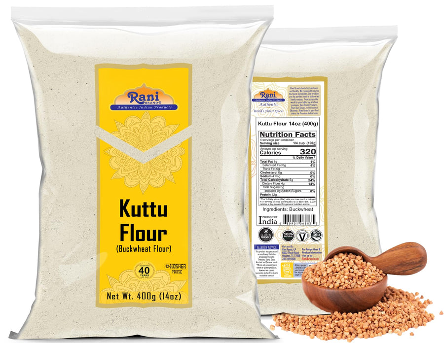 Rani Kuttu (Buckwheat) Flour 14oz (400g) ~ All Natural | Gluten Friendly | NON-GMO | Kosher | Vegan | Indian Origin