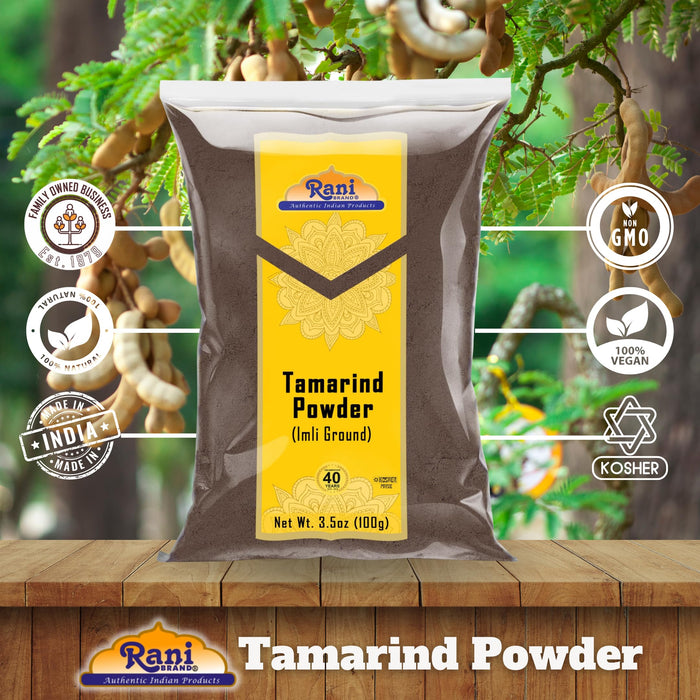 Rani Tamarind Powder (Imli) 3.5oz (100g) No added sugar/salt | Vegan | Gluten Free Ingredients | NON-GMO | Kosher | Indian Origin