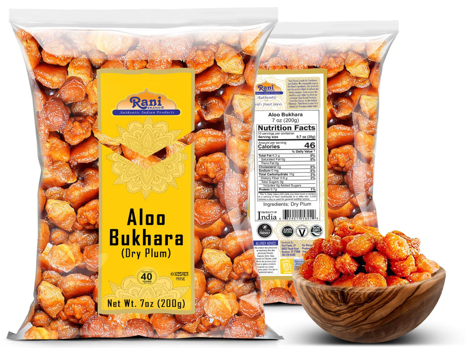 Rani Aloo Bukhara (Dry Plum) 7oz (200g) ~ All Natural | Salt Free | Vegan | Gluten Friendly | NON-GMO | Kosher | Indian Origin