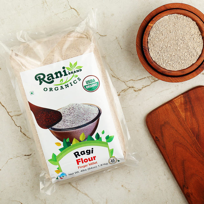 Rani Organic Ragi (Red Millet) Flour 64oz (4lbs) 1.81kg Bulk~All Natural | Vegan | Gluten Friendly | NON-GMO | Kosher | Indian Origin | USDA Certified Organic