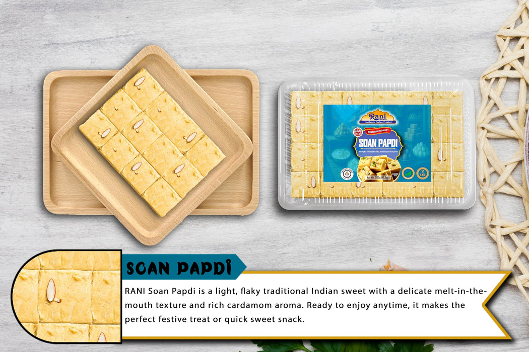 Rani Soan Papdi 17.5oz (500g) PET Jar, Traditional Indian Sweets, Ready to eat ~ All Natural | Non-GMO | Kosher | Indian Origin