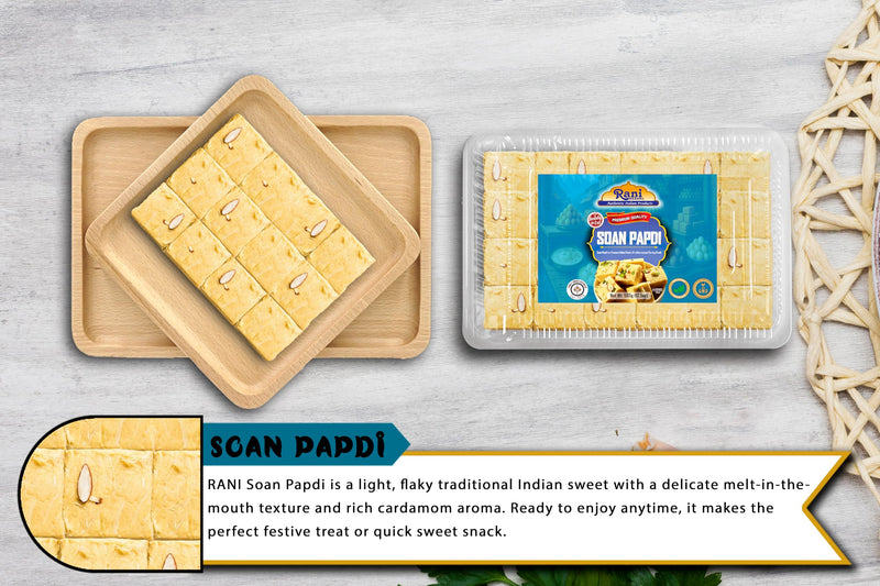 Rani Soan Papdi 17.5oz (500g) PET Jar, Pack of 6, Traditional Indian Sweets, Ready to eat ~ All Natural | Non-GMO | Kosher | Indian Origin