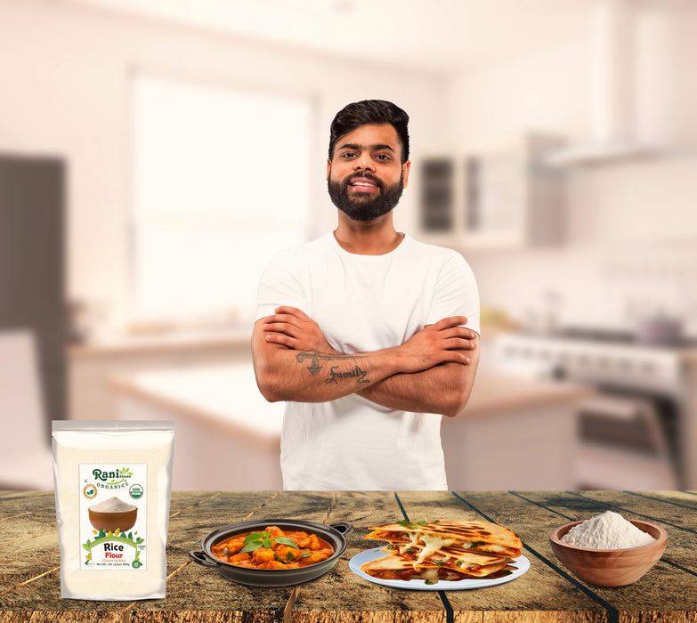 Rani Organic Rice (White) Flour 32oz (2lbs) 908g ~ All Natural | Gluten Friendly | Vegan | NON-GMO | Kosher | Indian Origin | USDA Certified Organic