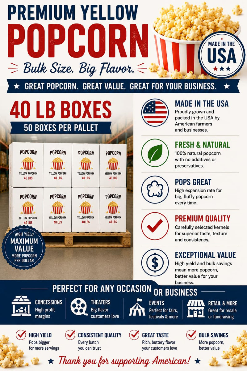 Popcorn Kernels 40lbs (640oz) 18.14kg - Rani Brand Authentic Indian Products