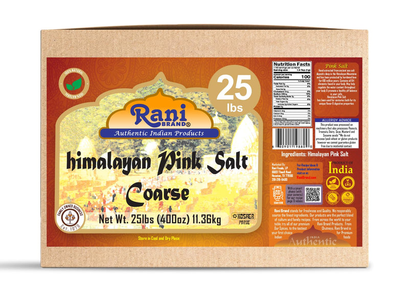 Rani Himalayan Pink Salt Granules (84 Essential Trace Minerals) 400oz (25lbs) 11.36kg Bulk Box ~ All Natural | Vegan | Gluten Friendly | NON-GMO | Indian Origin