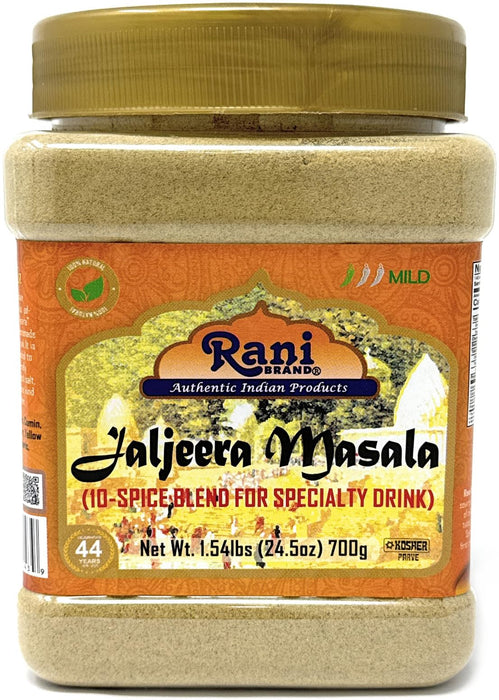 Rani Jal Jeera Masala (14-Spice blend for Spicy Indian Drink) 24.5oz (1.54lbs) 700g PET Jar ~ All Natural | Vegan | No Colors | Gluten Friendly | NON-GMO | Kosher | Indian Origin