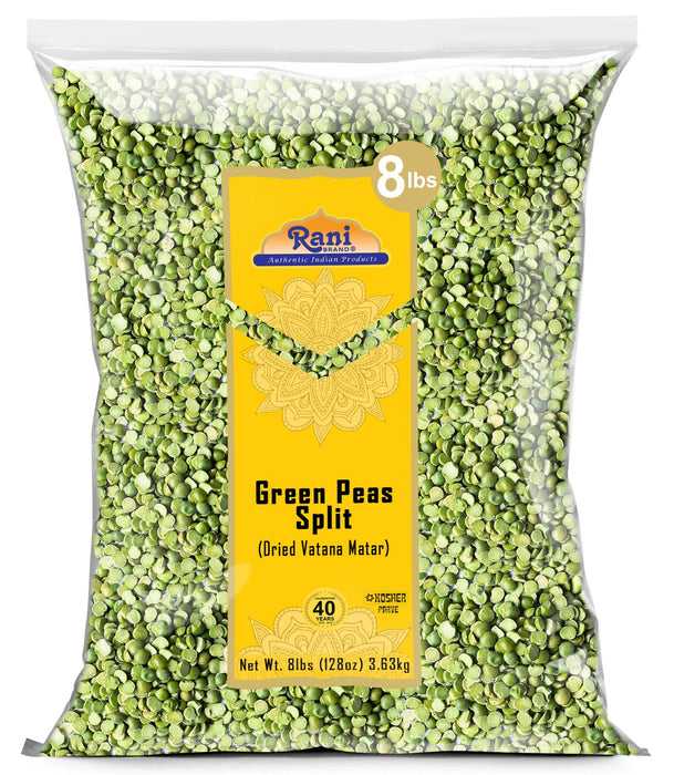 Rani Green Peas Split, Dried (Vatana, Matar) 128oz (8lbs) 3.63kg Bulk ~ All Natural | Vegan | Kosher | Gluten Friendly | Product of USA