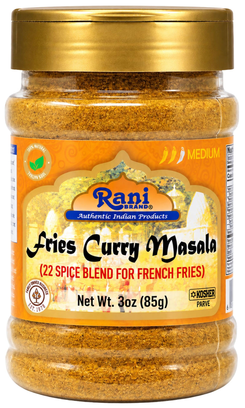 Rani French Fries Masala 3oz (85g) 21 Spice Blend, Shaker Top For Your Fries or Eggs ~ All Natural | Vegan | Gluten Friendly | NON-GMO | Kosher | Indian Origin