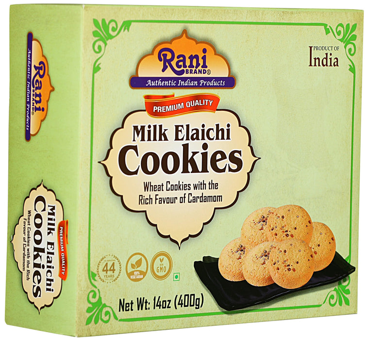 Rani Milk Elaichi Cookies (Wheat Cookies with Almond Flavor) 14oz (400g) Premium Quality Indian Cookies ~ All Natural | Vegan | Non-GMO | Indian Origin