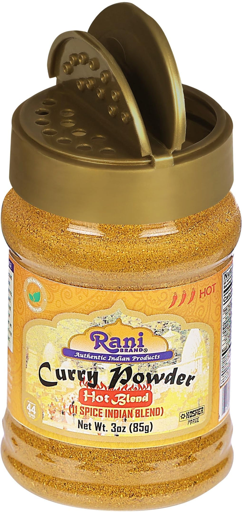 Rani Curry Powder Hot (11-Spice Authentic Indian Blend) 3oz (85g) PET Jar, Pack of 12 ~ All Natural | Salt-Free | Vegan | No Colors | Gluten Friendly | NON-GMO | Kosher | Indian Origin