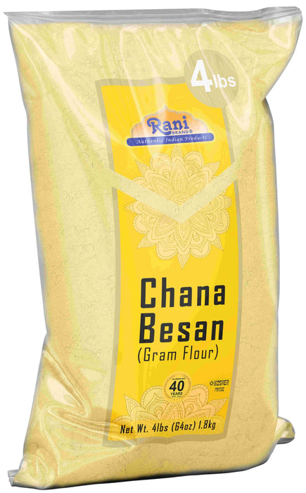 Rani Chana Besan - Chickpeas Flour, Gram, 64oz (4lbs) 1.81kg ~ All Natural | Vegan | Gluten Friendly | Kosher | NON-GMO