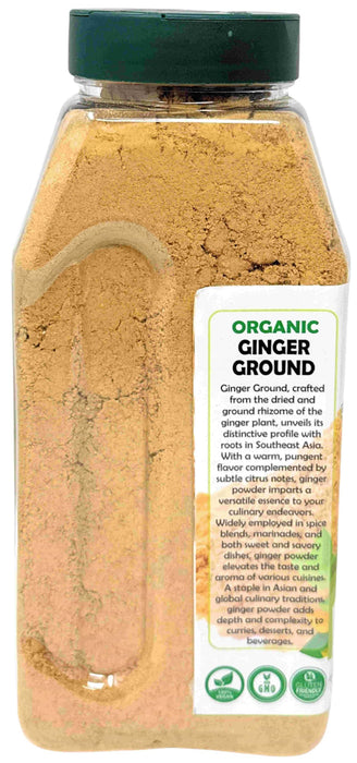 Rani Organic Ginger (Adarak) Powder Ground, Spice 14oz (400g) PET Jar ~ All Natural | Vegan | Gluten Friendly | NON-GMO | Indian Origin | USDA Certified Organic