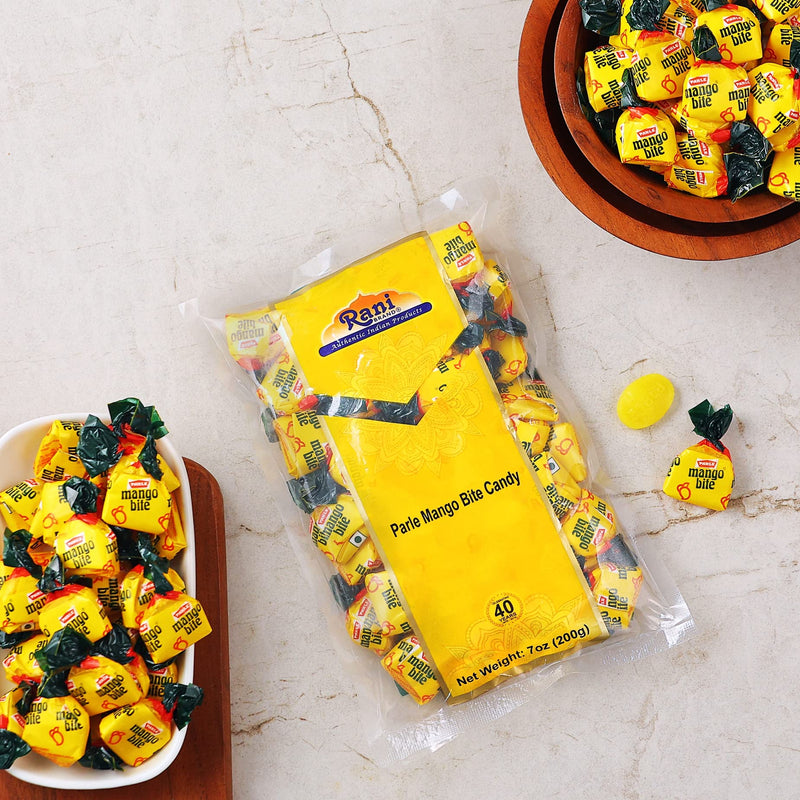 Rani Parle Mango Bite Candy 7oz (200g) Individually Wrapped ~ Indian Tasty Treats | Vegan | Gluten Friendly | NON-GMO | Indian Origin