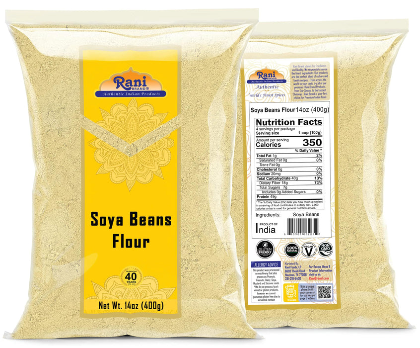 Rani Soya Beans Flour (Soy flour) 14oz (400g) ~ All Natural | Vegan | Gluten Friendly | NON-GMO | Indian Origin