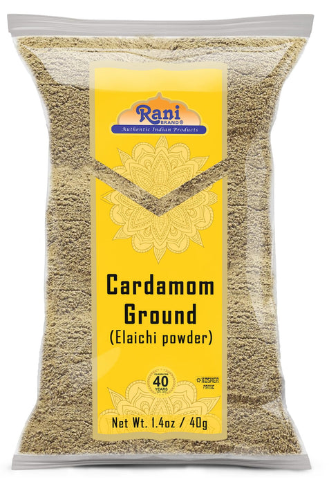 Rani Cardamom (Elachi) Ground, Powder Indian Spice 1.4oz (40g) ~ All Natural | No Color added | Gluten Friendly | Vegan | NON-GMO | Kosher | No Salt or fillers