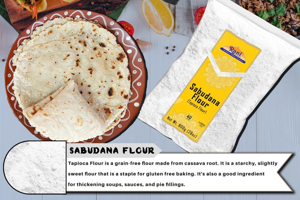 Rani Sabudana Flour (Tapioca/Sago Flour) 28oz (1.75lbs) 800g ~ All Natural | Vegan | Gluten Friendly | NON-GMO | Kosher | Indian Origin