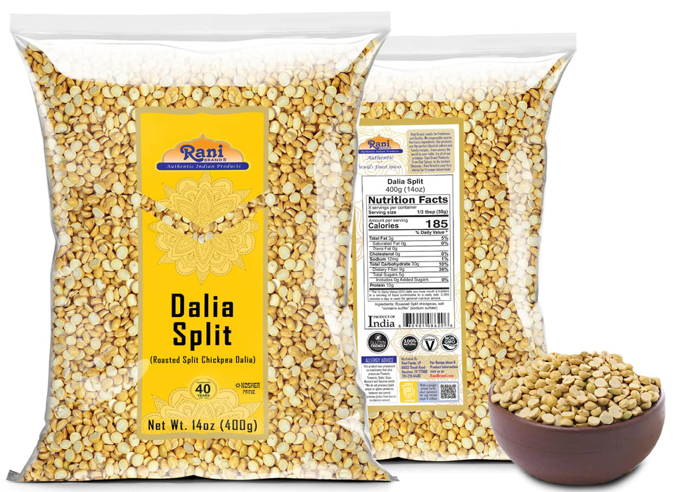 Rani Daliya Split (Roasted Split Chickpeas Dalia) 400g (14oz) ~ All Natural | Vegan | Kosher | Indian Origin