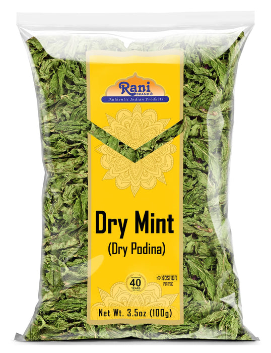 Rani Dry Mint Leaves (Podina Leaf) Spice, Dried Herb 3.5oz (100g) ~ All Natural | Gluten Friendly | NON-GMO | Kosher | Vegan | Indian Origin