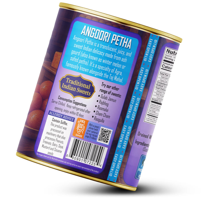 Rani Angoori Petha (Ash Gourd In Rose Flavored Sugar Syrup) 35.3oz (2.2lbs) 1kg, Approximately 14 pieces, Easy Open Lid ~ Ready to eat | Gluten Free | Non-GMO | Kosher | Indian Origin