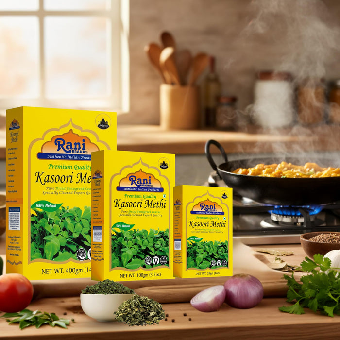 Rani Fenugreek Leaves Dried, All Natural (Kasoori Methi) 400g (14oz) ~ Gluten Friendly | NON-GMO ~ Vegan
