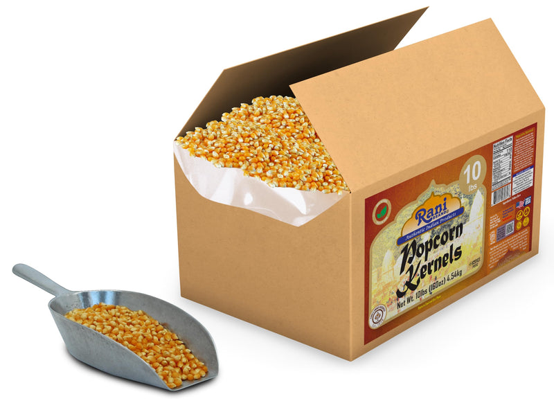 Rani Popcorn Kernels 160oz (10lbs) 4.54kg Bulk Box, Perfect for Stovetop, Microwave & Popcorn Machines ~ All Natural | Gluten Friendly | Vegan | NON-GMO | Kosher | Product of USA